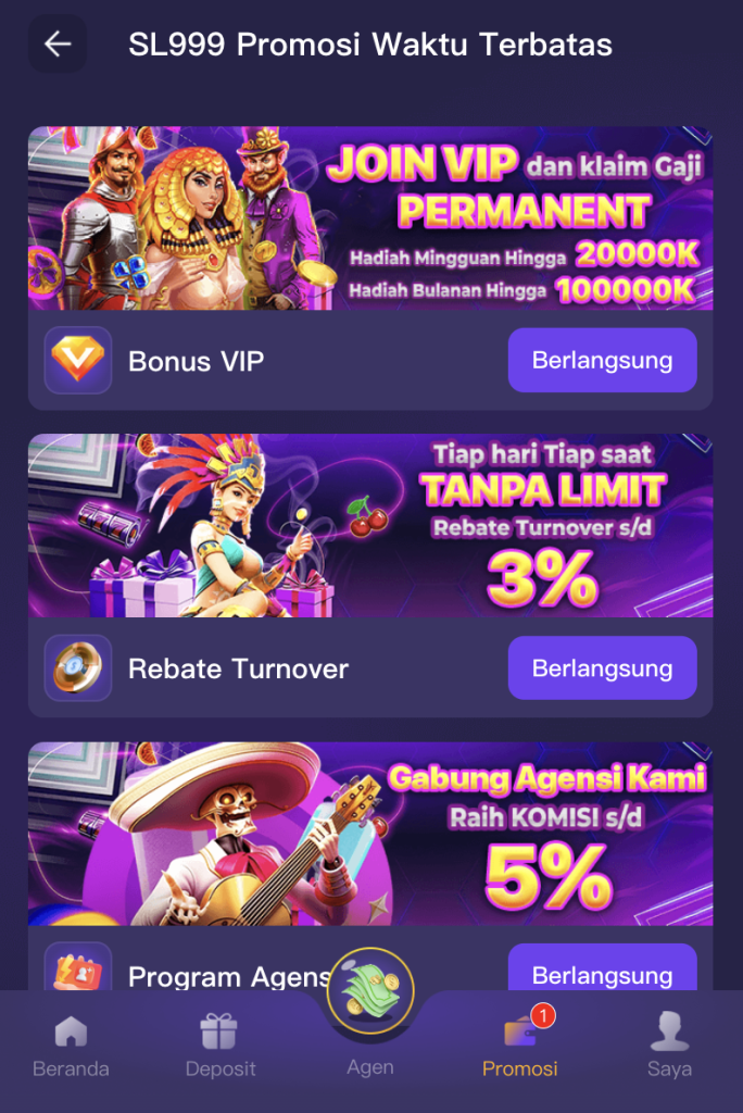Promosi waktu terbatas SL999 – bonus dan hadiah eksklusif